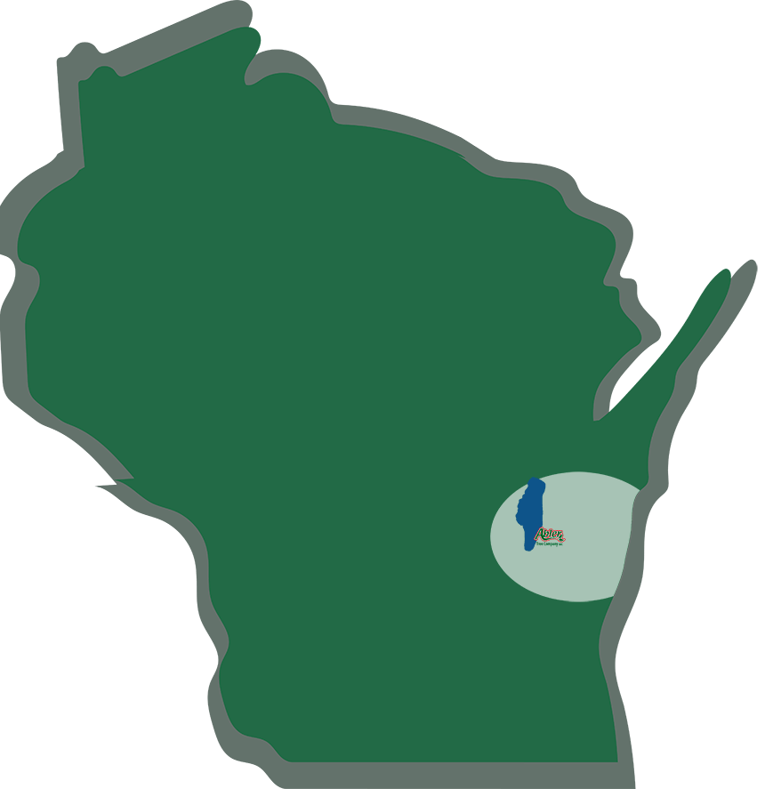 Abler Tree Company Wisconsin service area map